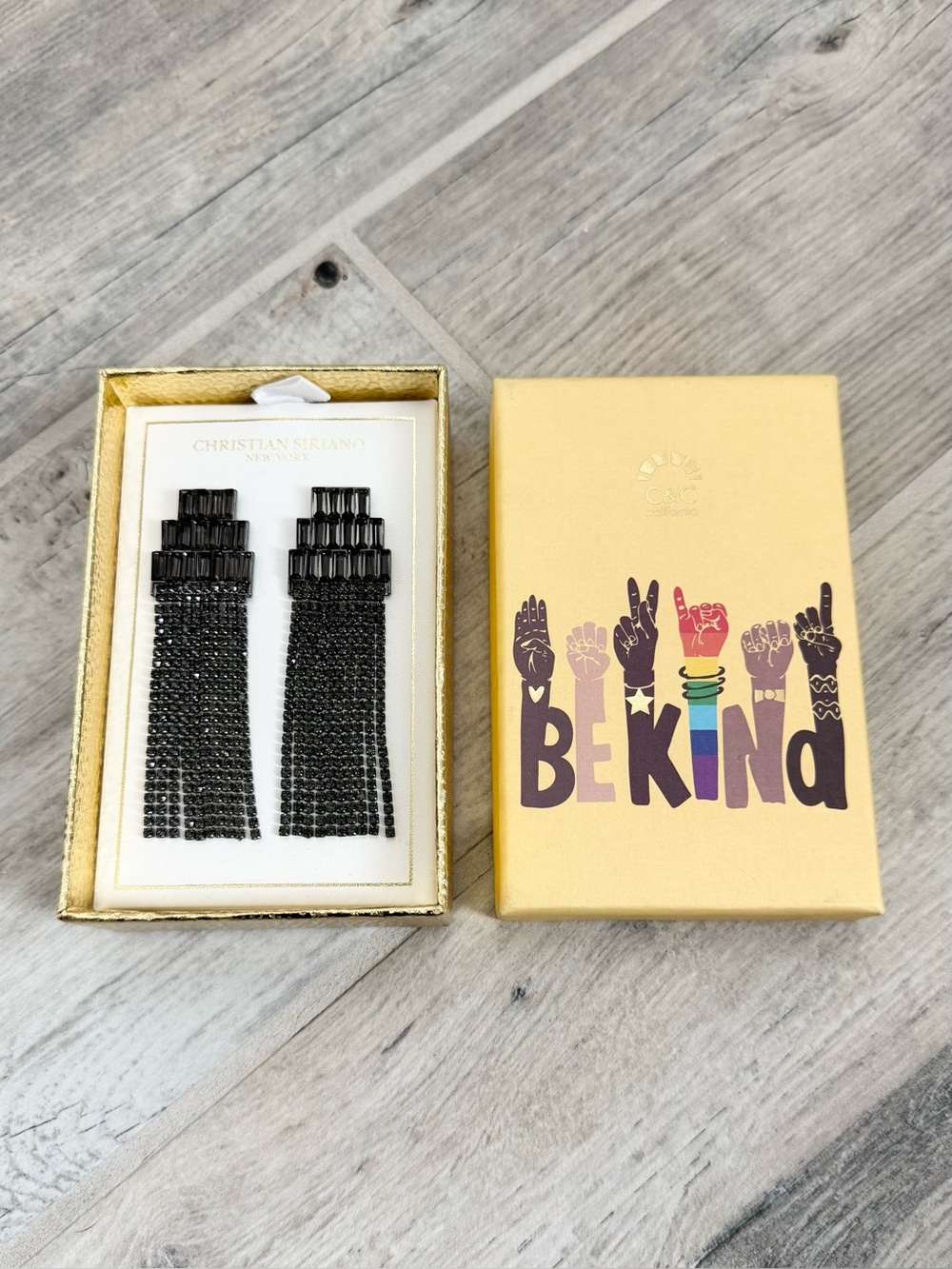 Christian Siriano Black Sparkly Dangle Earrings